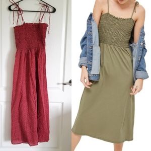 Topshop Smocked Tie Strap Sun Dress